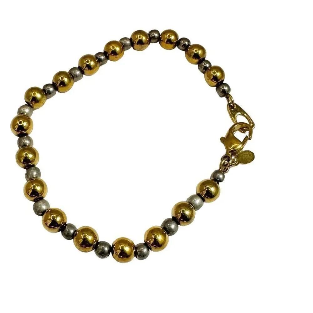 Premier Designs silver and gold tone beaded bracelet